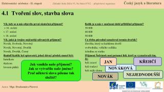 4 .1 Tvoření slov, stavba slova