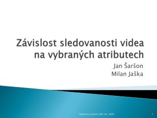 Závislost sledovanosti videa na vybraných atributech