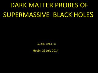 DARK MATTER PROBES OF SUPERMASSIVE BLACK HOLE S