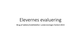 Elevernes evaluering