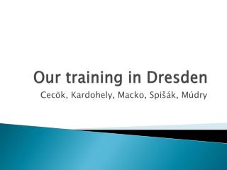 Our training in Dresden