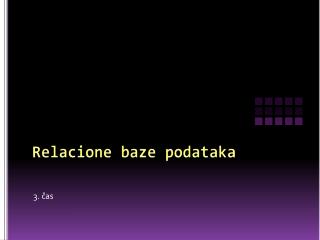 Relacione baze podataka