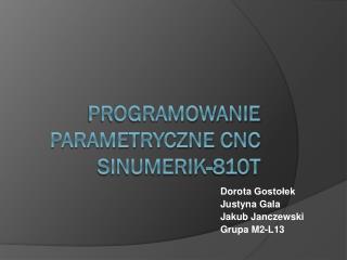 Programowanie parametryczne CNC SINUMERIK-810T