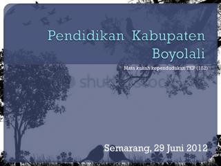 Pendidikan Kabupaten Boyolali