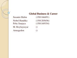 Global Business &amp; Career