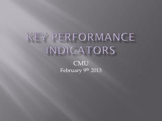 Key Performance Indicators