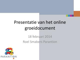 Presentatie van het online groeidocument