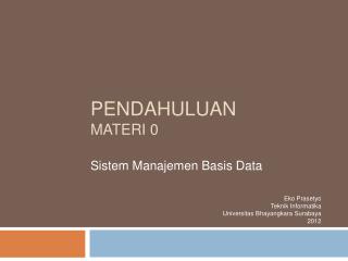 Pendahuluan Materi 0