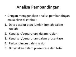 Analisa Pembandingan