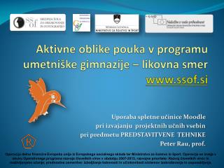 Aktivne oblike pouka v programu umetniške gimnazije – likovna smer ssof.si