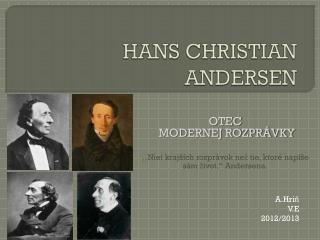 Rozprávky hansa christiana andersena online