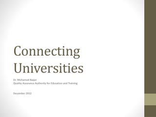 Connecting Universities