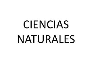 CIENCIAS NATURALES