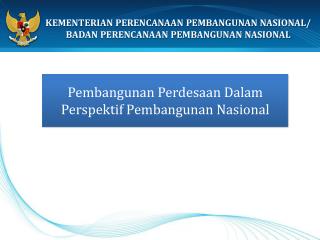 Pembangunan Perdesaan Dalam Perspektif Pembangunan Nasional