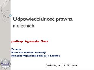 Odpowiedzialność prawna nieletnich