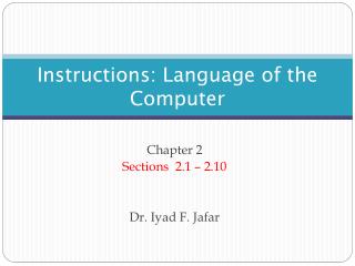 Instructions: Language of the Computer