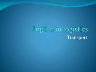 English in logistics