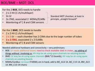 BOE/BME – MDT: DCS