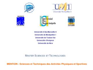 MENTION : Sciences et Techniques des Activités Physiques et Sportives