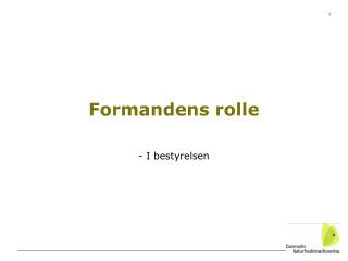 Formandens rolle