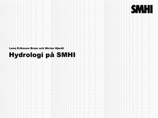 Hydrologi på SMHI