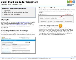 Schoolnet Quick Reference Card