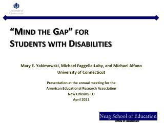 “Mind the Gap” for Students with Disabilities