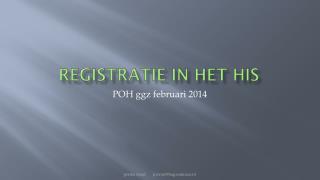 Registratie in het HIS