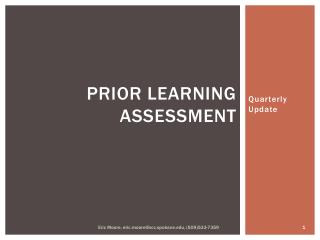 Prior Learning Assessment