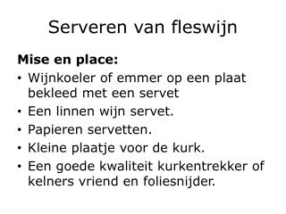 Serveren van fleswijn