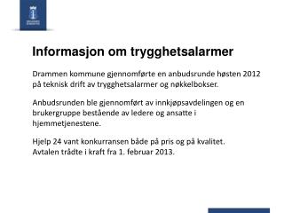 Informasjon om trygghetsalarmer