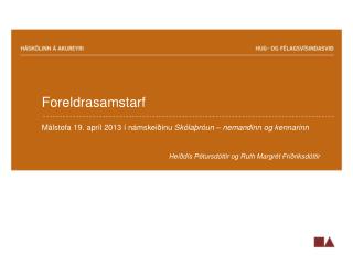 Foreldrasamstarf