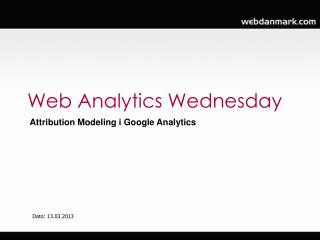 Web Analytics Wednesday