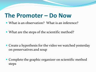 The Promoter – Do Now