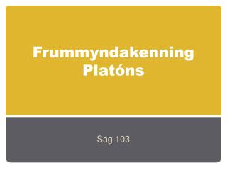 Frummyndakenning Platóns