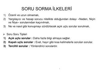 SORU SORMA İLKELERİ