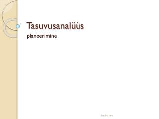 Tasuvusanalüüs