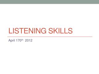 Listening skills