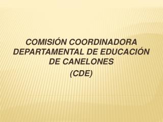 COMISIÓN COORDINADORA DEPARTAMENTAL DE EDUCACIÓN DE CANELONES (CDE)