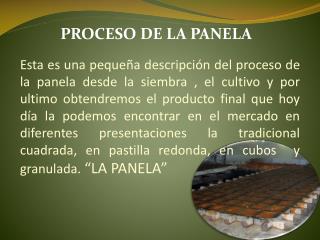 PROCESO DE LA PANELA