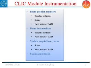 CLIC Module Instrumentation