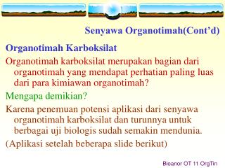 Senyawa Organotimah(Cont’d)