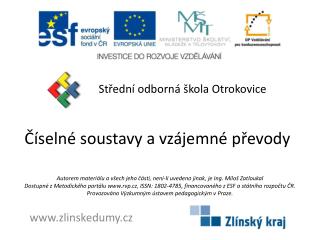 Číselné soustavy a vzájemné převody