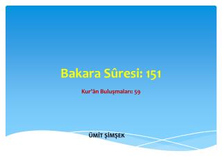 Bakara Sûresi : 151