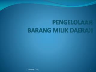 PENGELOLAAN BARANG MILIK DAERAH