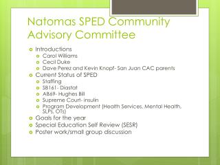 Natomas SPED Community Advisory Committee