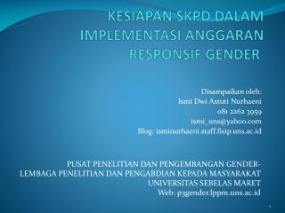 KESIAPAN SKPD DALAM IMPLEMENTASI ANGGARAN RESPONSIF GENDER 