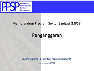 Memorandum Program Sektor Sanitasi (MPSS) Penganggaran