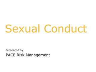 Sexual Conduct
