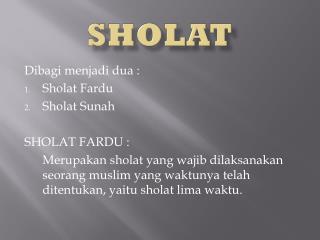 SHOLAT